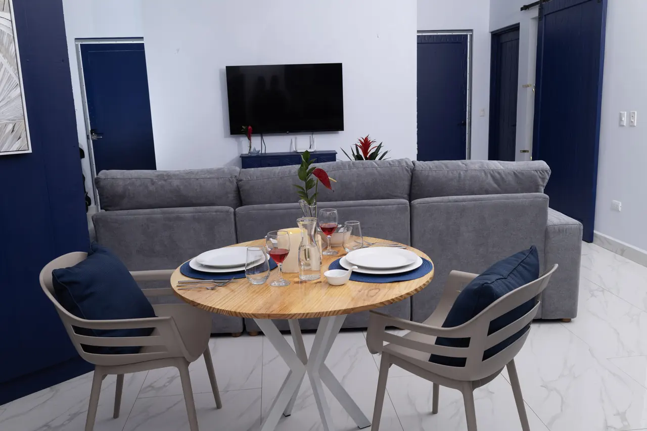 Living and dining area of the Serenity Suite